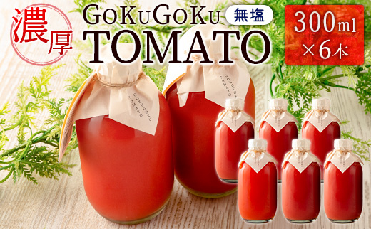 濃厚GOKUGOKU TOMATO（300ml×6本）無塩 トマトジュース【B631】