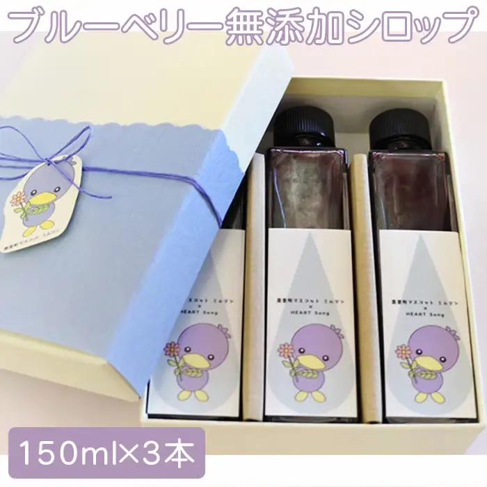 ブルーベリー無添加シロップ3本セット【見た目も可愛く！お菓子屋がつくる美里町産ブルーベリーシロップ】  [No.146]