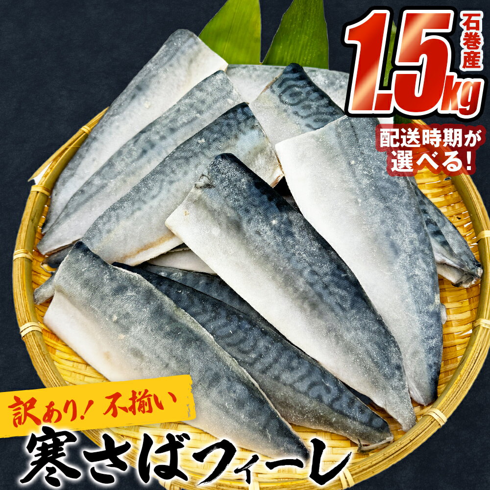 【ふるさと納税】＜訳あり＞ 配送時期が選べる 寒さばフィレ 無塩 1.5kg 国産 宮城県産 無塩さば サバ 切り身 冷凍 海鮮 魚介 魚 青魚 鯖 切身 saba 真サバ 焼魚 煮魚 わけあり 不揃い 家庭用 サバフィレ フィレ バラバラ冷凍 取り寄せ 送料無料 宮城県 石巻 石巻市