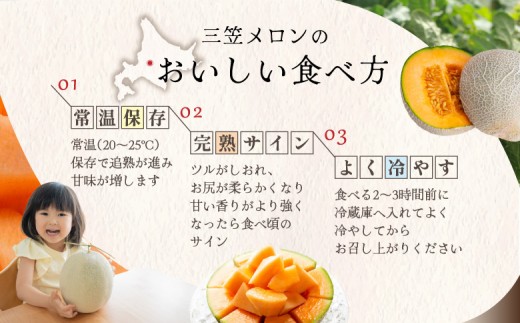 《2026年分受付中》大玉！とろける食感の北海道三笠メロン2玉入(3.2kg以上)