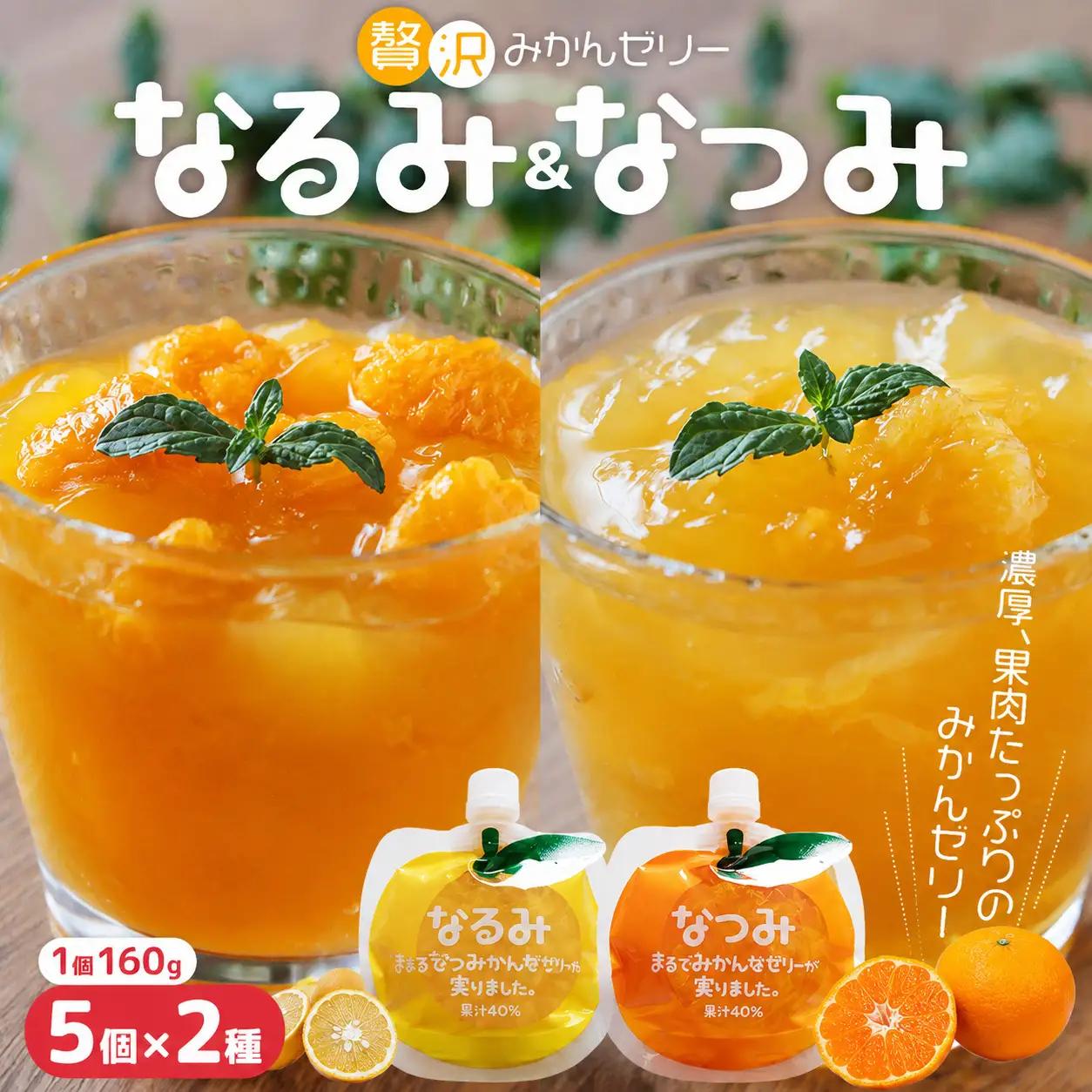 みかんゼリー 果肉入り 贅沢ゼリー 2種詰め合わせ 160g 2種×5個 みかんゼリー【kmkn0160】