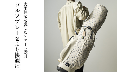 木の庄帆布 ゴルフバッグ クロスハンドル キャディバッグ（ホワイト）/ KinoshoTRANSIT キャディーバッグ ゴルフ用品 軽量 帆布製 メンズ レディース ホワイト 白色【2024年モデル】