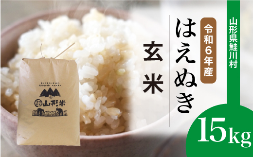 ＜令和6年産米＞令和7年6月中旬発送　はえぬき 【玄米】 15kg （15kg×1袋） 鮭川村