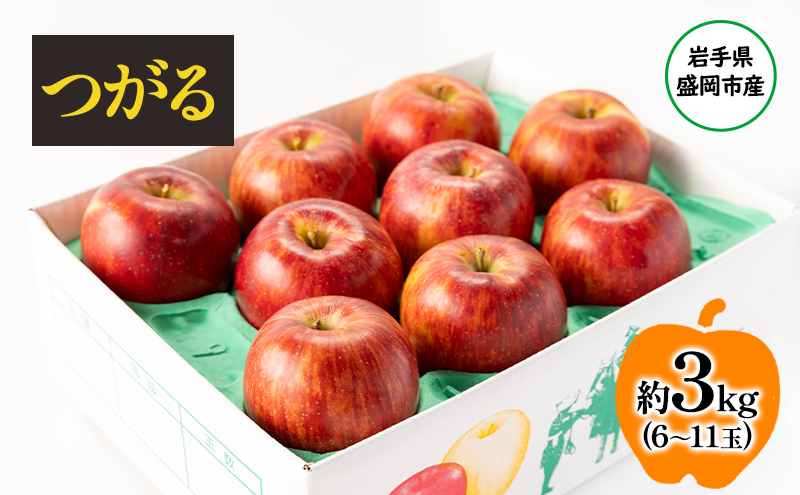 盛岡から「農で人をつなぐ」藤与果樹園：つがる 3kg フルーツ 果物 旬のフルーツ 旬の果物 旬 冬 岩手 盛岡 産地直送 玉数指定不可 詰め合わせ 岩手 盛岡