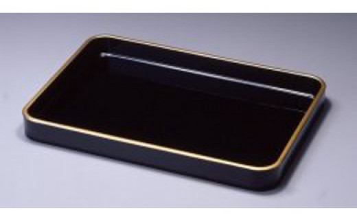 木製 漆塗 賞状盆 金縁付（尺八 約54.8cm）天然木 天然うるし 手塗［YS33］