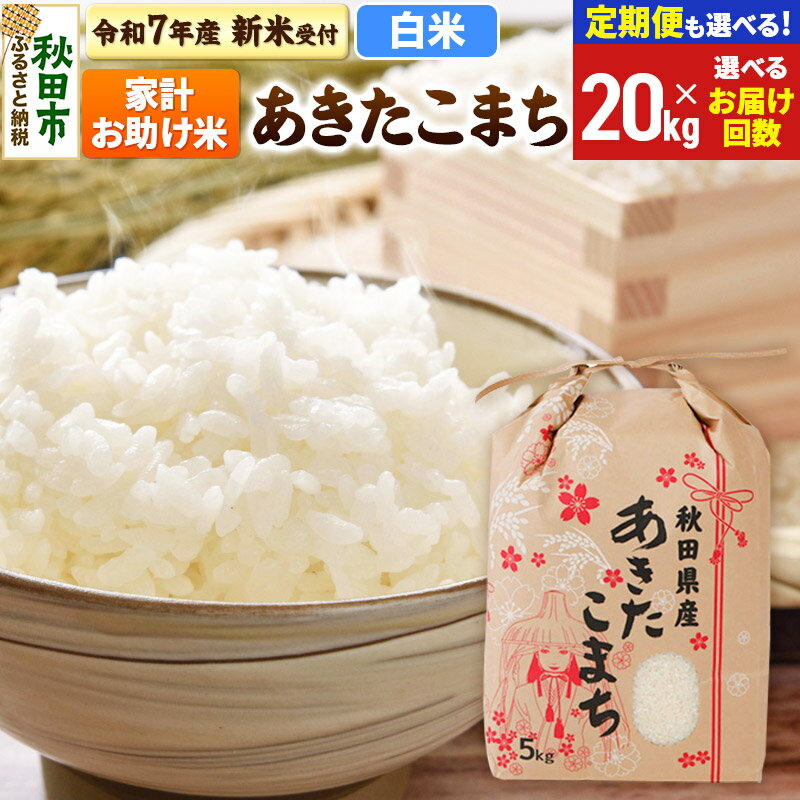 【ふるさと納税】《令和7年産 新米受付》あきたこまち 家計お助け米 20kg (5kg×4袋) 【白米】【選べるお届け回数(定期便)】秋田県産 こまちライン お米 新米