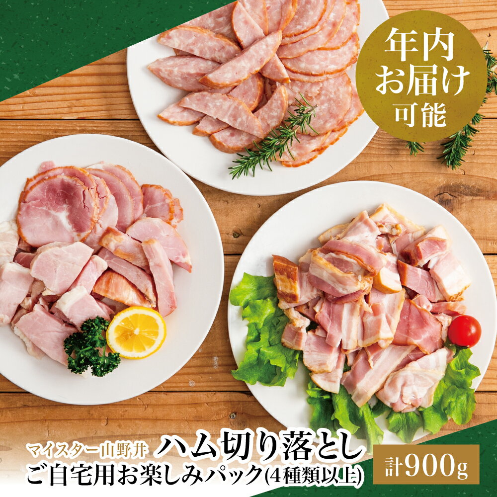 【ふるさと納税】★年内お届け★ 訳あり マイスター山野井ご自宅用お楽しみパック（4種類以上・切り落とし） ボロニア ソーセージ ハム ベーコン ロースハム 燻製 あらびきポーク 切落し 鹿児島県 南さつま市 グルメ ワケあり 全国送料無料 年末配送 年内発送 指定可能