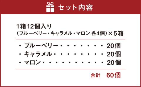 美冬12個入 (ブルーベリー、キャラメル、マロン)×5箱 合計60個 美冬 ミルフィーユ パイ チョコ お菓子 おやつ 北海道 北広島市