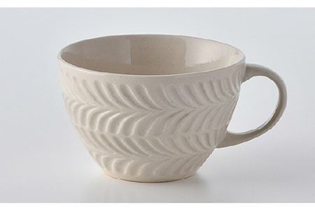 【波佐見焼】Rosemary ペア スープマグセット（アイボリー・ブラック）  スープカップ マグカップ 陶器  食器 皿 【トーエー】 [QC49] 波佐見焼