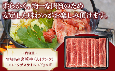 宮崎牛モモ・ウデスライス400g_11-2604 牛肉 A4ランク4等級 国産ブランド牛 牛もも肉 牛うで肉
