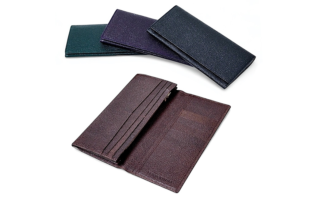 黒桟革 長財布 茶