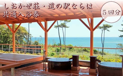 しおかぜ荘・道の駅ならは 共通入浴券5回分　【温泉 入浴券 券 福島 海 太平洋 一望  絶景 日の出 壺風呂 5回分 公園 キャンプ ドッグラン バーベキュー BBQ サイクリング 自然 遊具 福島県 楢葉 楢葉町 ジェラート 家族 子供連れ 友人 光 海沿い 景色 夏休み 春休み 父の日 母の日 敬老の日 ギフト券 ギフト】