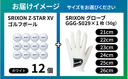 【選べるサイズ】SRIXON ボール グローブ セットB 左手用【21cm】