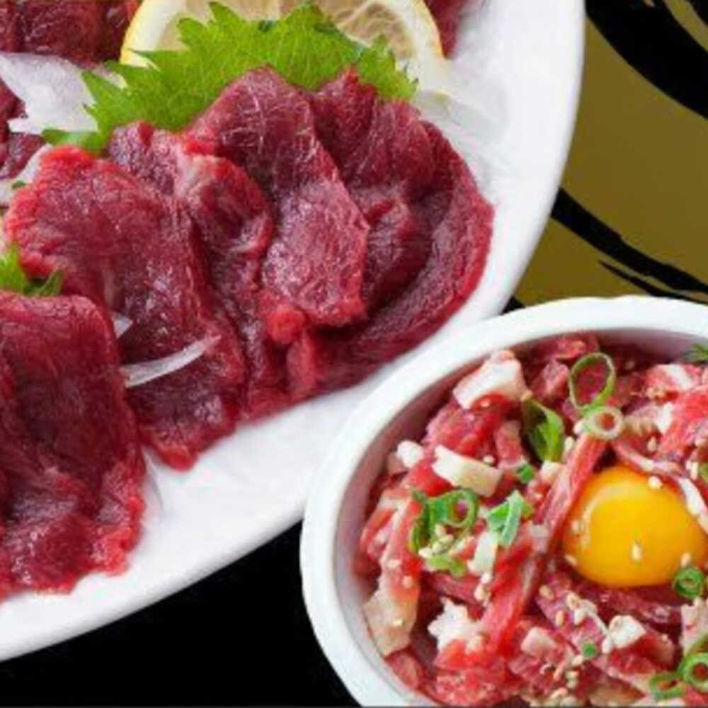 【ふるさと納税】熊本 馬刺し 赤身 約500g＋ 馬肉 ユッケ 約500g 合計約1kgセット【くまもと食彩の力】[AYAN018]