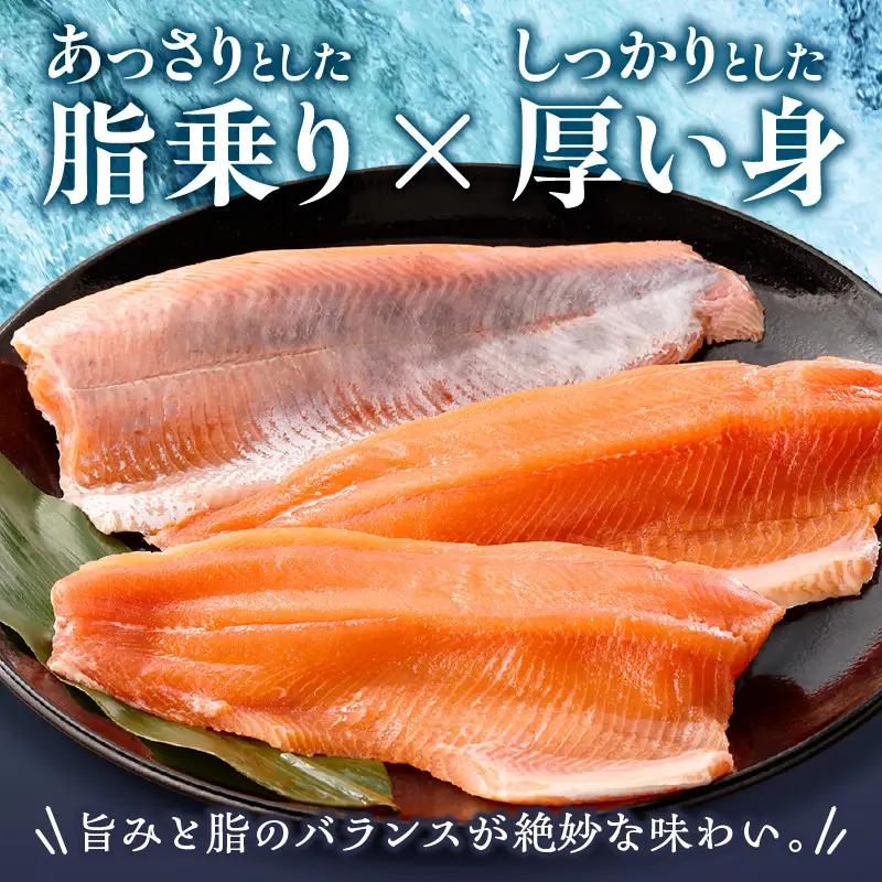 トラウトサーモンフィレ 1kg(半身3~5枚) フライやムニエル、お刺身や手巻き寿司まで！活用方法いろいろ！魚 魚介類 刺身 小分け 冷凍 鮭 さけ 海鮮 トラウト サーモン_S042-0002