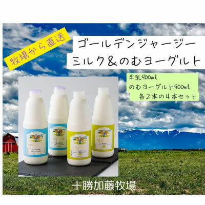 【ふるさと納税】ジャージーゴールデンミルク&のむヨーグルトセット (900ml×各2本)【配送不可地域：離島】【1595654】