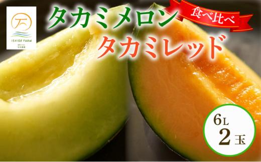 ＜2026年 先行予約 ＞ タカミメロン 青肉 赤肉 セット 6Lサイズ×各1玉 6月 7月 発送 産地直送 メロン 食べ比べ 高級 ブランド 糖度 貴味 タカミ タカミレッド 飯岡メロン ブランドメ