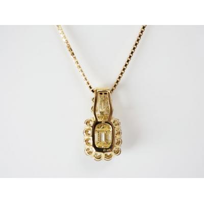 ふるさと納税 甲府市 1.30ct　バゲット&ラウンドダイヤモンドペンダントP3183YG |  | 01