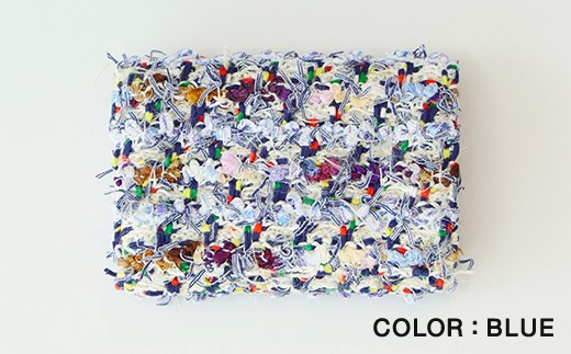 【COOHEM】ふるさと納税限定 米富繊維 KNIT TWEED CARD CASE カードケース 名刺入 ブランド 数量限定 山形県 山辺町 BLUE  yt-ccxxbl