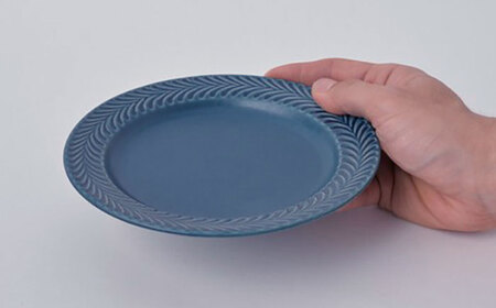 【波佐見焼】ローズマリー プレート 約18cm デニム＆アイボリー ペア 2色セット【福田陶器店】[PA422]