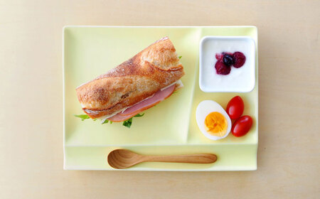 【美濃焼】 グッドデザイン賞受賞 miyama. 箸置き付仕切り皿 isola(イゾラ) パレットプレートL イエローマット 3枚 瑞浪市 / ミヤマプランニング 食器 プレート 仕切り皿 プレート 