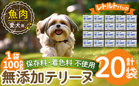 a1089-F ＜保存料・着色料 不使用＞愛犬用無添加テリーヌ レトルトパック 魚テリーヌ20袋(1袋約100g・合計約2kg)【Nフードサービス】姶良市 魚 テリーヌ 犬 ドッグ ペット フード エサ レトルト おやつ ごはん ご飯 間食 ご褒美