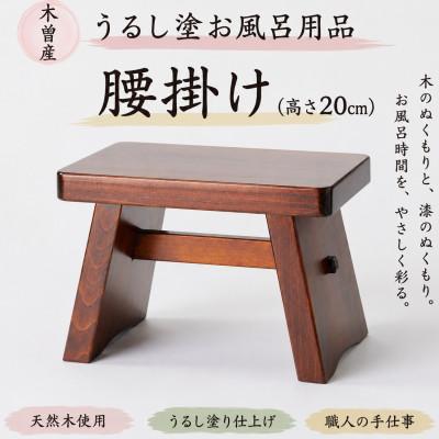 ふるさと納税 木曽町 うるし塗お風呂用椅子　樹林(普通サイズ高さ20センチ)