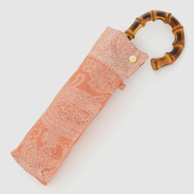 ふるさと納税 富士河口湖町 槙田商店【晴雨兼用】折りたたみ傘 kirie ペイズリー:ビンテージアプリコット