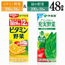 【ふるさと納税】＼レビューキャンペーン／ ビタミン野菜(紙)24本＋緑の野菜(紙)24本 - 伊藤園 飲料類 野菜 ビタミン野菜 緑の野菜 ジュース セット 詰め合わせ 飲みもの D07373