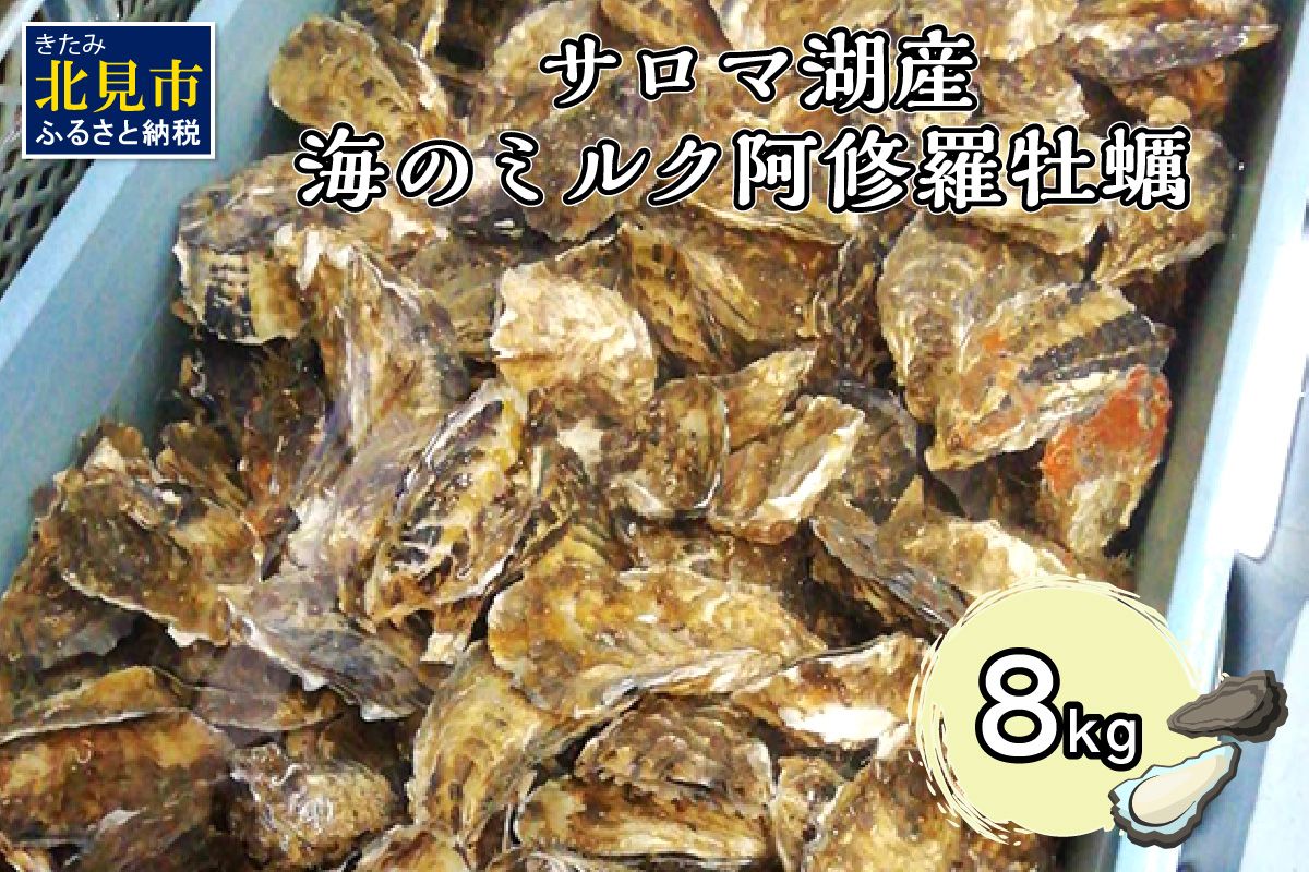 【予約：2025年10月中旬から順次発送】サロマ湖産 海のミルク 阿修羅牡蠣 8kg ( 魚介類 海鮮 魚介 牡蠣 かき カキ 海のミルク サロマ湖 8キロ 1年カキ )【031-0005-2025】