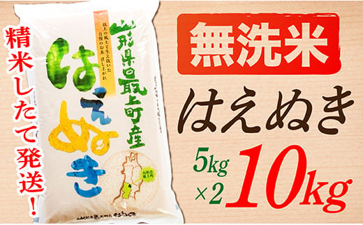 【令和6年産】【無洗米】山形県産はえぬき10kg