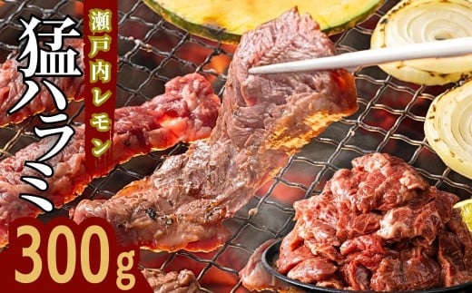 【瀬戸内レモン 味付けハラミ】300g 尾野精肉店の牛ハラミ 焼くだけ簡単｜肉 訳あり 味つき 小分け 冷凍 牛肉 ハラミ お肉 焼肉 BBQ 真空パック 簡単調理 はらみ