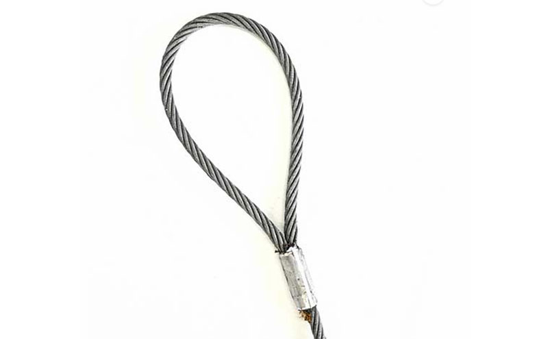 玉掛索 径6mm 長3.5m ロック加工(カシメ）2本セット 両アイ JIS規格 鉛止め 玉掛け 台付け ワイヤーロープ クレーン スリング 大阪 大阪府 岸和田市