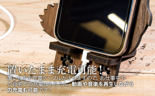 【組立式】木製スマホスタンド Iphoneスタンド スマートフォンスタンド ネコ型 [スマホスタンド010 メイプル-01] CK100