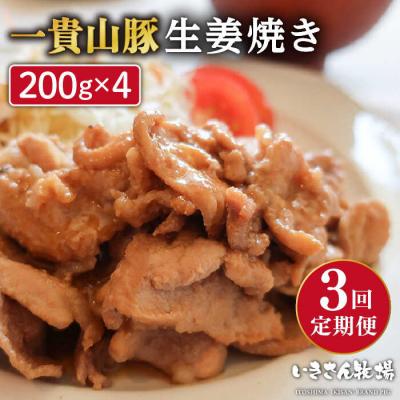 ふるさと納税 糸島市 【全3回定期便】焼くだけ定番おかず!一貴山豚 生姜焼き 4パック/ いきさん牧場 [AGB016]
