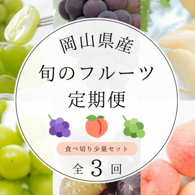 【ふるさと納税】【発送月固定定期便】岡山県産旬のフルーツ定期便　少量セット全3回【配送不可地域：離島・北海道・沖縄県】【4081843】