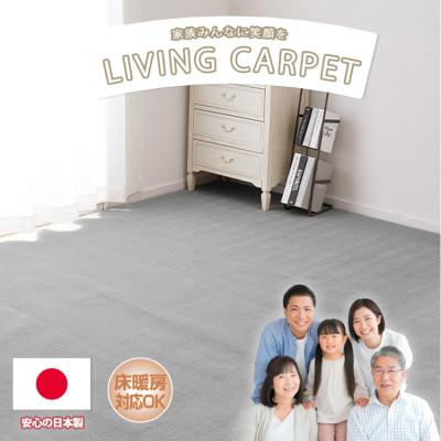 ふるさと納税 和泉市 【江戸間8畳】ベーシックカラーリビングカーペット グレー(ストーリー8畳GY)
