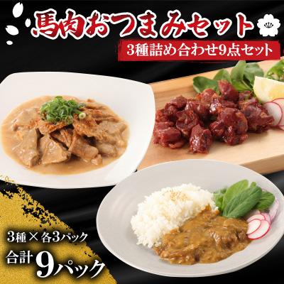 ふるさと納税 山鹿市 馬肉おつまみセット　3種詰め合わせ9点セット
