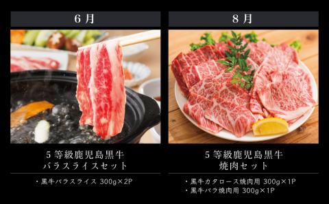 【定期便 6回】鹿児島黒牛 定期便 JA食肉かごしま 黒毛和牛 和牛 牛肉 お肉 霜降り 赤身 ステーキ 焼肉 バーベキュー BBQ すき焼き しゃぶしゃぶ 食べ比べ 冷凍 定期配送 南さつま市