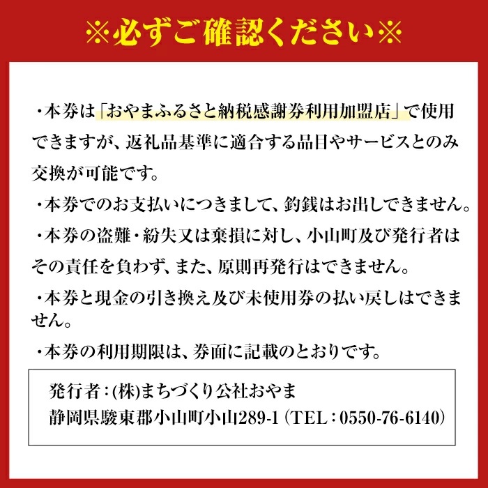 おやま ふるさと納税 感謝券 6,000円分（1,000円券×6枚） 食事券 利用券 商品券 チケット 券 ギフト券 食事 感謝券 共通利用券 静岡県 旅行