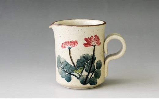 網田蒼土窯 【1点限り】草木捺彩陶クリーマー【熊本県伝統的工芸品】 _U23-0043