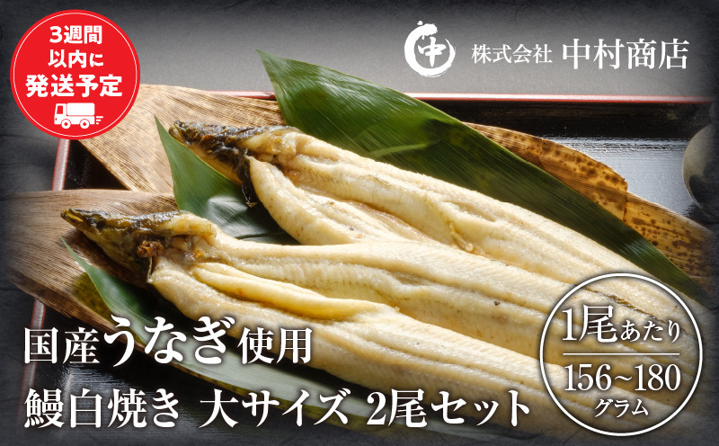 
            国産うなぎ使用　鰻白焼き　大サイズ（156～180g）2尾・肝焼きセット 冬うなぎ_M069-010_03
          