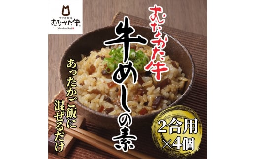 【奇数月にお届け】むなかた牛　牛めしの素　4個セット定期便【すすき牧場】_HB0123