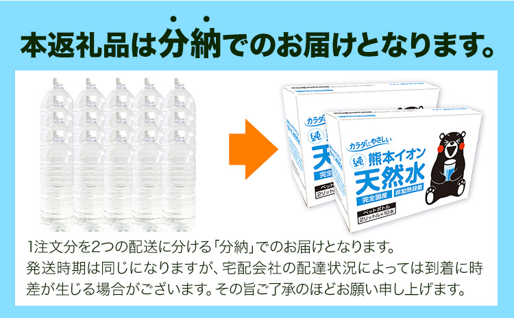 熊本イオン純天然水 ラベルレス 2L×20本 《30日以内に出荷予定(土日祝除く)》2l 水 飲料水 国産 天然水 くまモン ---fn_gfrst20_23_8000_20i_ni_30d---