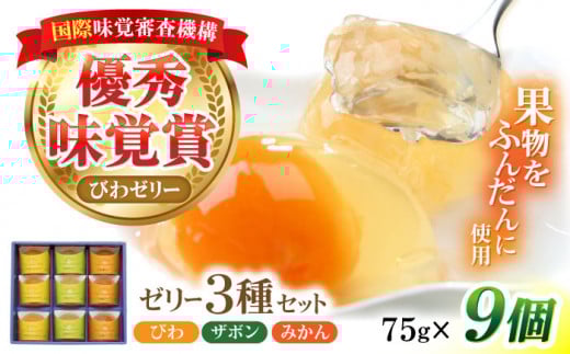 【地元素材】長崎旬彩9個入(長崎びわゼリー、長崎ザボンゼリー、伊木力みかんゼリー) / ゼリー ぜりー みかん ミカン 蜜柑 ザボン びわ ビワ 枇杷 / 諫早市 / 有限会社あじさい [AHAH002]