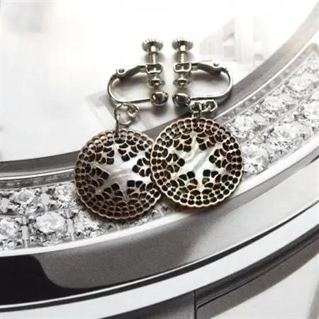 黒蝶貝「ベツレヘムパール風」イヤリング_装飾品・工芸品 ピアス・イヤリング アクセサリー _【1231823】
