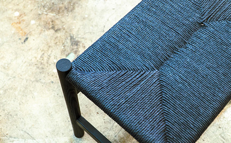 ペーパーコードスツール（ブラック） ナチュラル