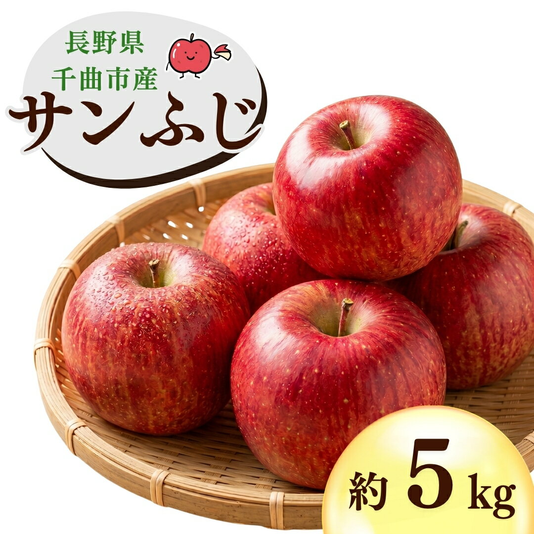 【ふるさと納税】【2026年先行予約】千曲市産 サンふじ りんご 約5kg | 林檎 リンゴ アップル 果物 くだもの フルーツ 5キロ お取り寄せ 産地直送 長野県産 信州林檎 信州りんご 信州 長野 千曲市