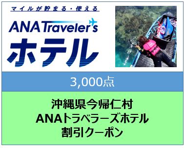 沖縄県今帰仁村ANAトラベラーズホテル割引クーポン（3,000点）