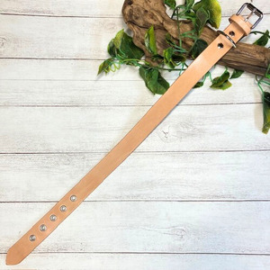 《高級ベンズ革使用》大きいサイズの本革犬用首輪 (25mm幅) 中型/大型/超大型 【ヌメ】 牛革 ヌメ革 ベンズ 犬用首輪 猫用首輪 犬 猫 首輪 XLサイズ